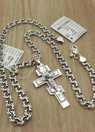 Массивный крест серебряный 925 пробы. кулон из серебра для мужчины.7 фото