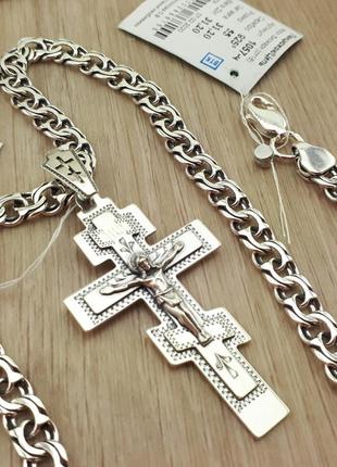 Массивный крест серебряный 925 пробы. кулон из серебра для мужчины.8 фото
