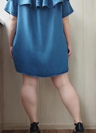 Женское летнее платье свободное, джинсовое3 фото