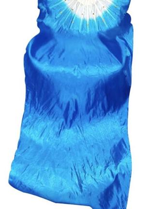 Віяло вейля для танцю з тканиною 180 см блакитний (с2877)1 фото