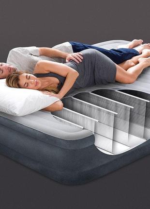 Надувна велюр-ліжко intex з вбудованим електронасосом 203х152х46 см (64414)9 фото