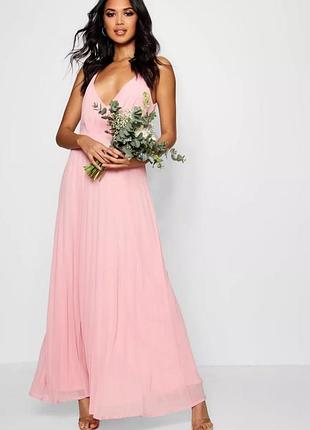 Нежное платье плиссе boohoo 12/l
