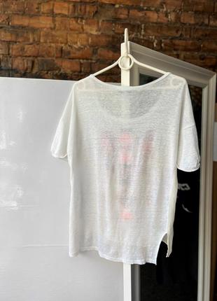 Sandro paris women’s luxury linen t-shirt жіноча, люксова футболка з льону3 фото
