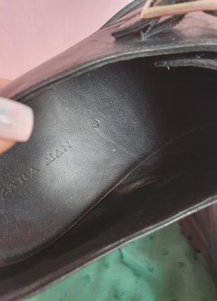 Кожаные туфли лоферы с мехом пони6 фото