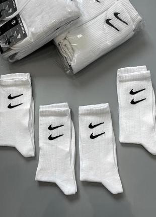 Шкарпетки білі nike 2-лого, носки найк, від 36 до 45 розміру
