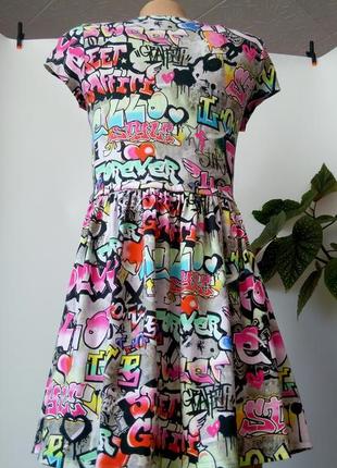 Короткое платье  граффити 44 размер нарядное новое george5 фото