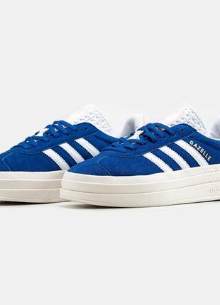 Жіночі кросівки adidas gazelle bold blue white / smb