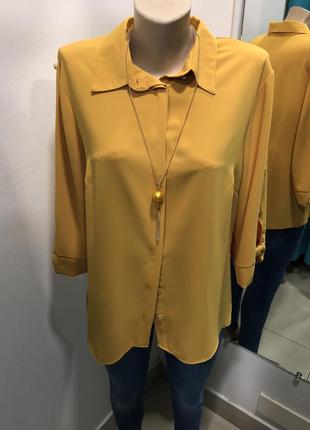 Горчичная блузка esay