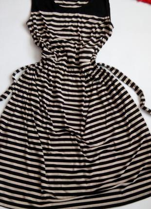 Платье миди в полоску 50 52 размер натуральная ткань3 фото