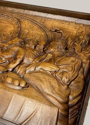 Ікона таємна вечеря з дерева 16 x 29  см4 фото
