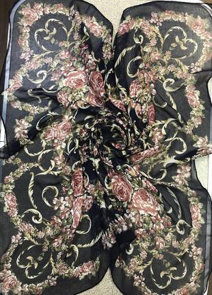 Винтаж. красивейший платок из натурального шифонового шелка1 фото