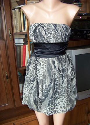 Платье бюстье с юбкой фонариком и хищным принтом mkone 12 р. мс2 фото