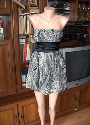 Платье бюстье с юбкой фонариком и хищным принтом mkone 12 р. мс1 фото