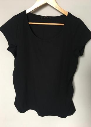 Хлопковая, чёрная футболка george для беременных , 14/l