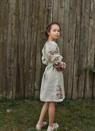 Льняное детское платье-вышиванка2 фото