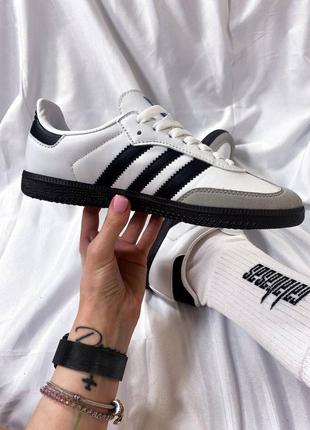 Кросівки adidas samba vegan low white black1 фото