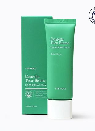 Успокаивающий крем с cica комплексом и лактобионовым комплексом trimay centella teca-biome calm derm