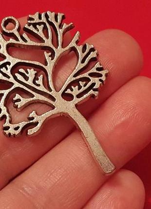 ): Підвіска "дерево щастя" — метал — 4.5 х 3 см — колір срібло-/