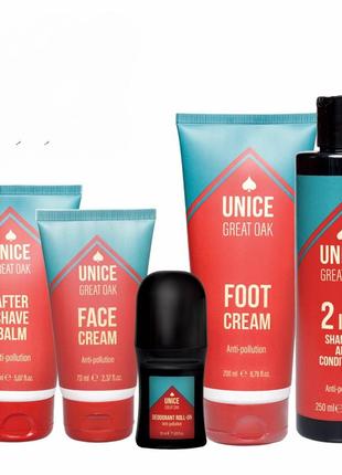 Мужской набор чоловічий набір шампунь крем дезодорант бальзам после бритья unice юнайс great oak