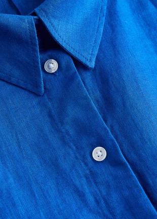 Премиум качество льняная рубашка оверсайз h&m блуза из льна лляная льон4 фото