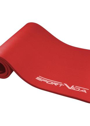 Коврик (мат) спортивный sportvida nbr 180 x 60 x 1.5 см для йоги и фитнеса sv-hk0073 red poland