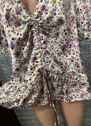 Трендовая блуза блузка с драпировкой блуза в цветочный принт блузка в цветочный принт4 фото