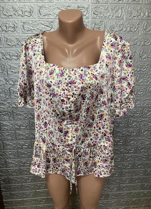Трендовая блуза блузка с драпировкой блуза в цветочный принт блузка в цветочный принт8 фото
