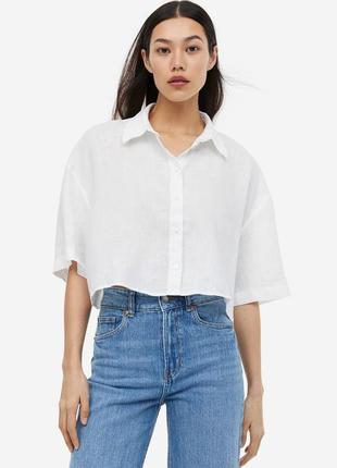 Преміум'якість лляна сорочка оверсайз h&m блуза з льону льону