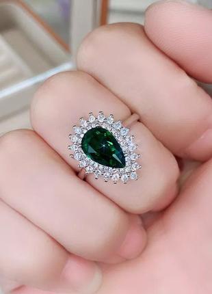 Кольцо в форме зеленой капли6 фото