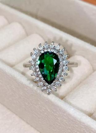 Кольцо в форме зеленой капли5 фото