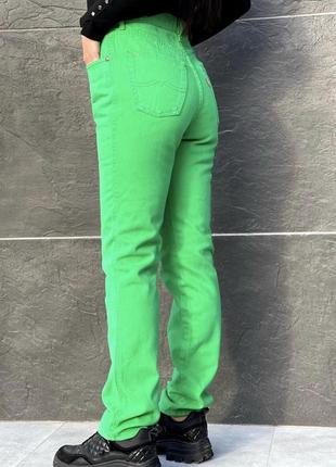💙женские джинсы зеленого цвета💛3 фото