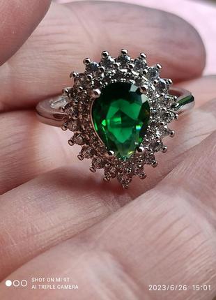 Кольцо в форме зеленой капли9 фото