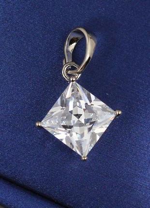 Кулон xuping jewelry ромбик 1.1 см серебристый