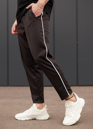 Стильные качественные премиум штаны креп-дайвинг спортивные с кантом