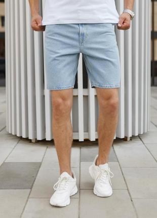 Зручні приталені джинсові шорти якісні стильні денім блакитні молодіжні