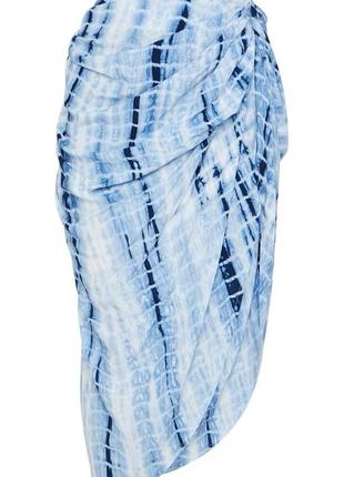 Женская синяя юбка с вырезом на молнии4 фото