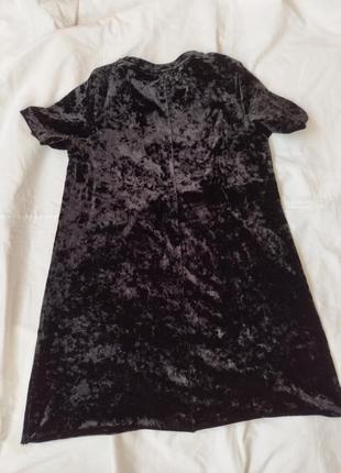 Черное велюровое платье2 фото