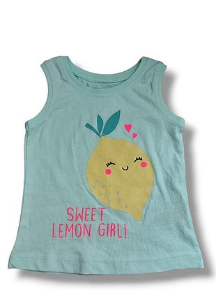 Трикотажная хлопковая майка с рисунком лимон