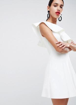 Плаття на одне плече міні з воланом asos2 фото