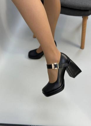 Туфли из натуральной итальянской кожи и замша женские на каблуке9 фото