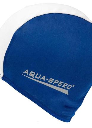 Шапка для плавання aqua speed polyester cap 5764 синій, білий уні osfm gl-55