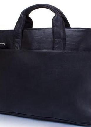 Мужская кожаная сумка для ноутбука до 13" черная tunona sk2402-2
