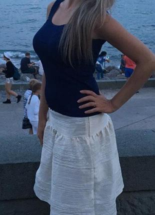 Красивая синяя майка. майка по фигуре. легкая майка. синий топ. супер топ