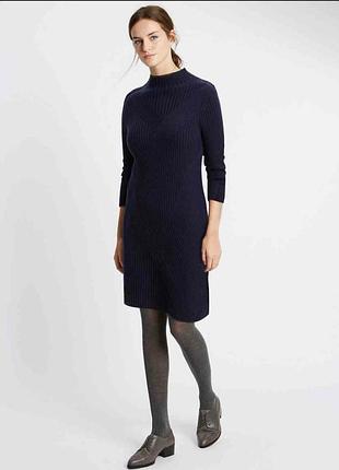 Вязаное платье с шерстью