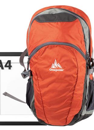 Чоловічий рюкзак з відділенням для ноутбука червоний "onepolar" w1739-orange7 фото