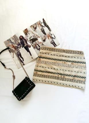 Золота спідниця в паєтках zara