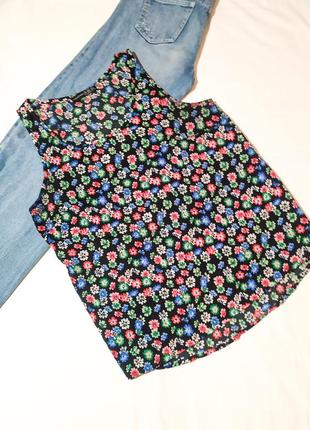 Шифоновый топ / майка / блуза в цветочный принт / блузка2 фото