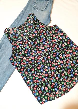 Шифоновый топ / майка / блуза в цветочный принт / блузка3 фото