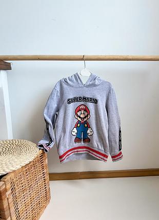 Кофта с капюшоном super mario от primark, 116 размер (5-6 лет)
