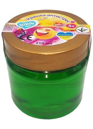 Игрушка-антистресс 210 мл slime time тм lovin 80142 (зеленый)